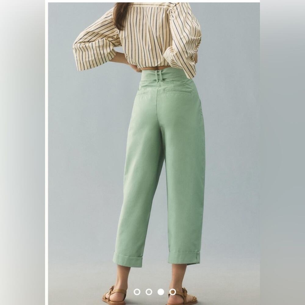 Maeve Light Green Cropped Ankle Pants - Picture 2 of 12